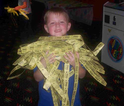Arcade Kid with Lots of Tickets!